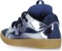 Lanvin Blauwe Leren Sneakers met Reliëf Logo Blue Heren - Thumbnail 4