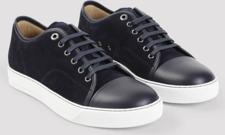 Lanvin Blauwe Sneakers Captoe Low Top Blue Heren