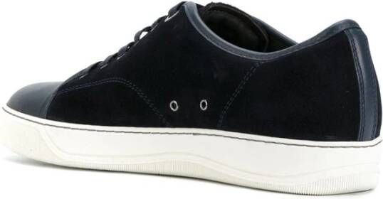 Lanvin Blauwe Suède Leren Sneakers Blue Heren