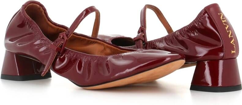 Lanvin Bordeaux Platte Ballerina Schoenen Red Dames