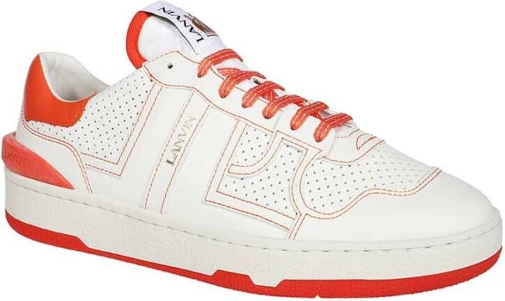 Lanvin Geperforeerde Leren Sneakers White Dames