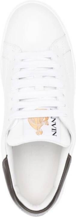 Lanvin Contrasterende Geborduurde Sneaker White Dames