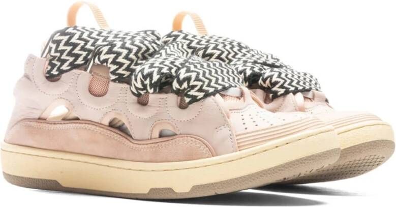 Lanvin Curb Leren Sneakers Pink Dames