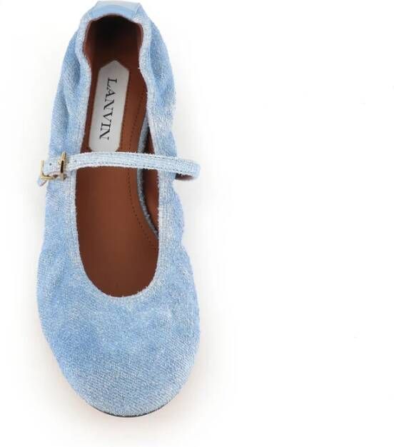 Lanvin Denim Ballerina Schoenen met Vierkante Hak Blue Dames