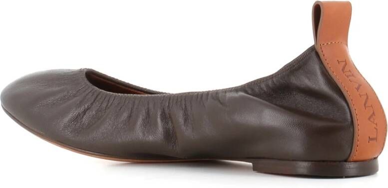 Lanvin Donkerbruine Ballerina Platte Schoenen Brown Dames