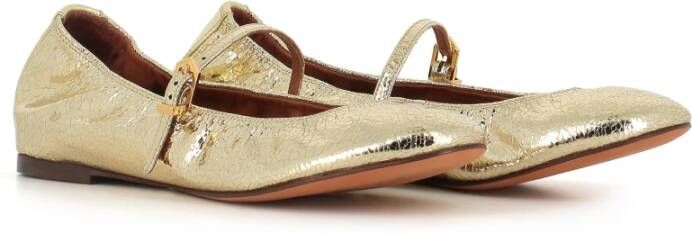 Lanvin Gouden Leren Ballerina Schoenen Yellow Dames