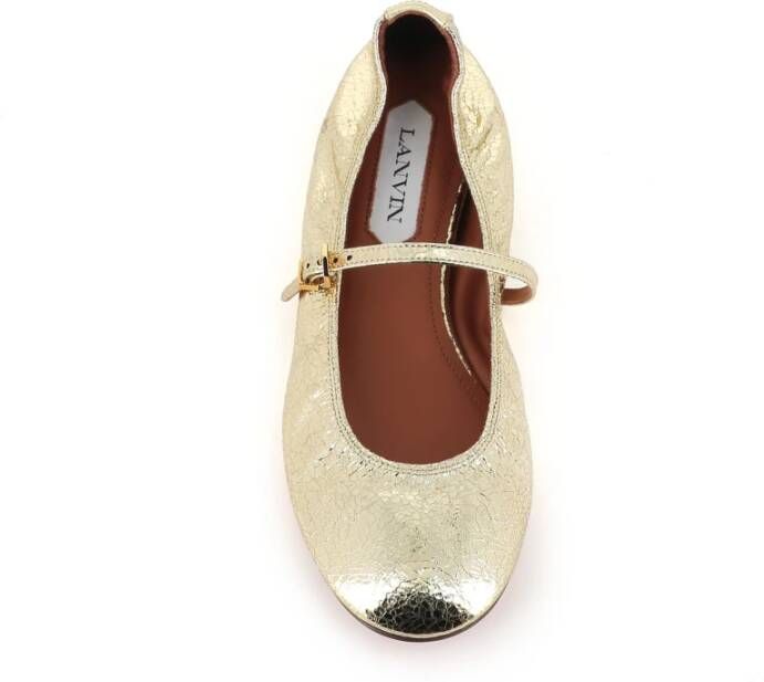 Lanvin Gouden Leren Ballerina Schoenen Yellow Dames