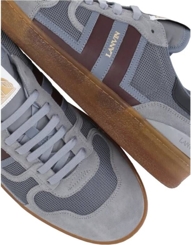 Lanvin Grijze Sneakers met Suède Inzetstukken Gray Heren