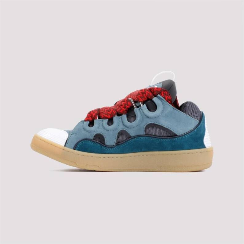 Lanvin Grijze Suède Sneakers Multicolor Heren