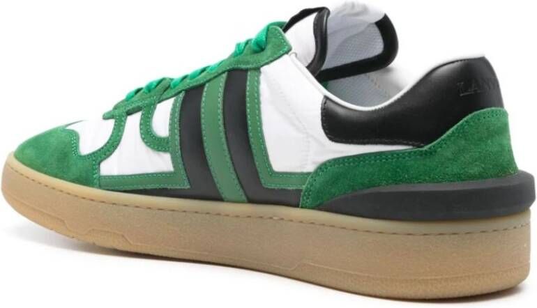 Lanvin Groene Sneakers met Leren Details Green Heren