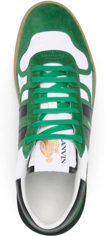 Lanvin Groene Sneakers met Leren Details Green Heren