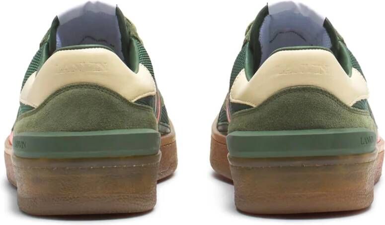 Lanvin Groene Suède Leren Sneakers Strepen Logo Green Heren