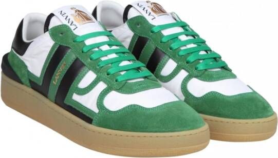 Lanvin Groen zwarte leren sneakers Aw24 Multicolor Heren