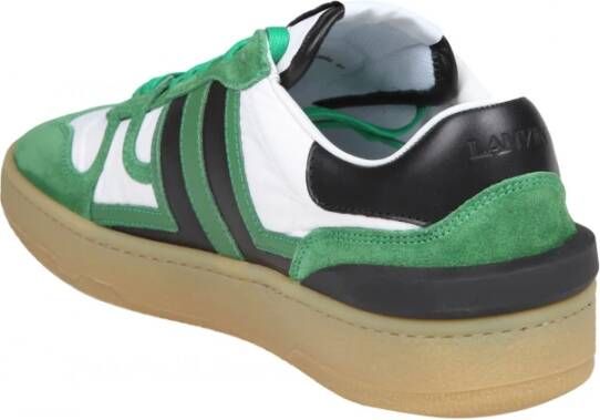 Lanvin Groen zwarte leren sneakers Aw24 Multicolor Heren