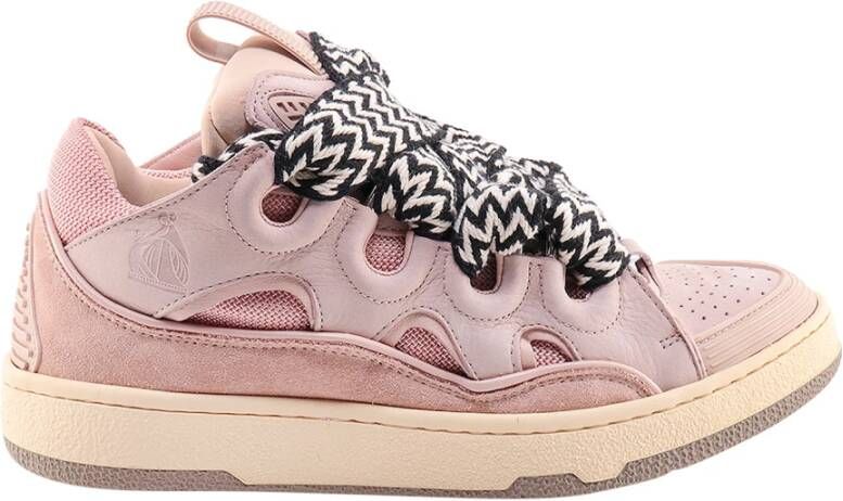 Lanvin Iconische Crub Suède Leren Sneakers Pink Dames