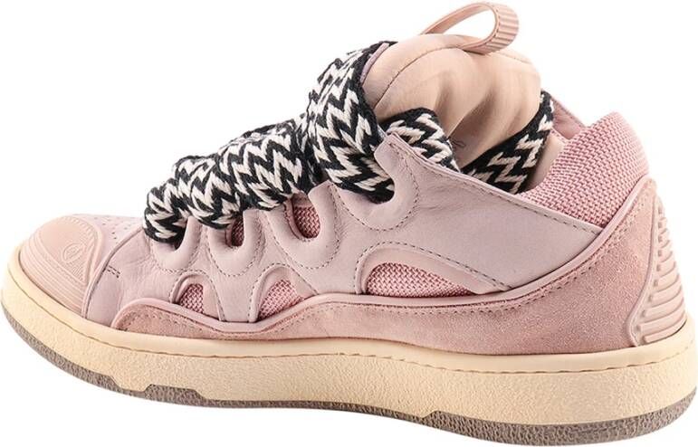 Lanvin Iconische Crub Suède Leren Sneakers Pink Dames