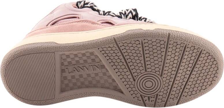 Lanvin Iconische Crub Suède Leren Sneakers Pink Dames