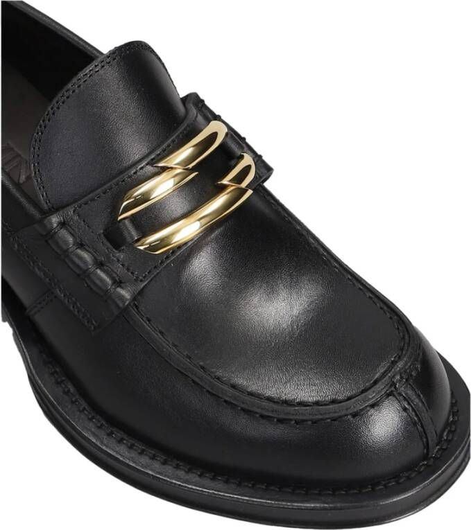 Lanvin Klassieke Leren Loafers Black Dames