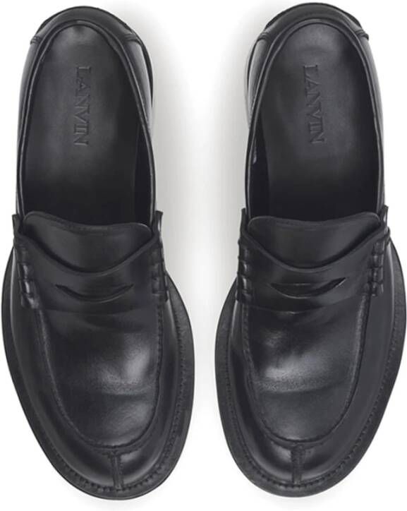 Lanvin Klassieke Leren Loafers Black Heren