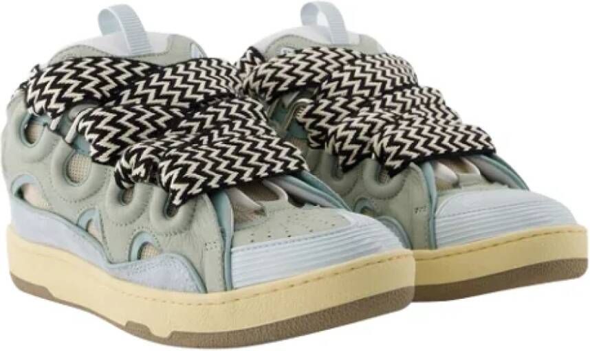 Lanvin Leather sneakers Blue Heren