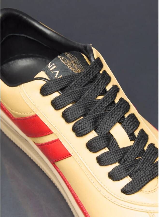 Lanvin Leren Sneakers met Contrastpanelen Yellow Heren