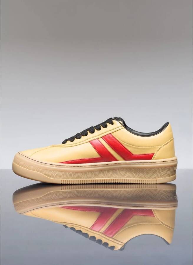 Lanvin Leren Sneakers met Contrastpanelen Yellow Heren