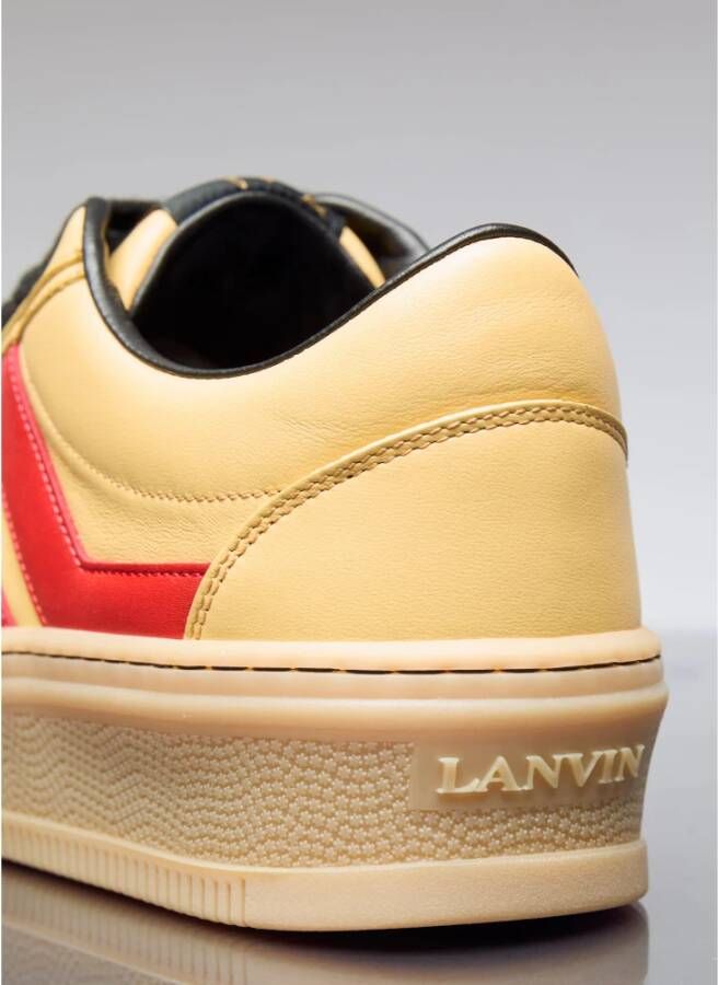 Lanvin Leren Sneakers met Contrastpanelen Yellow Heren