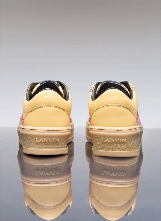 Lanvin Leren Sneakers met Contrastpanelen Yellow Heren