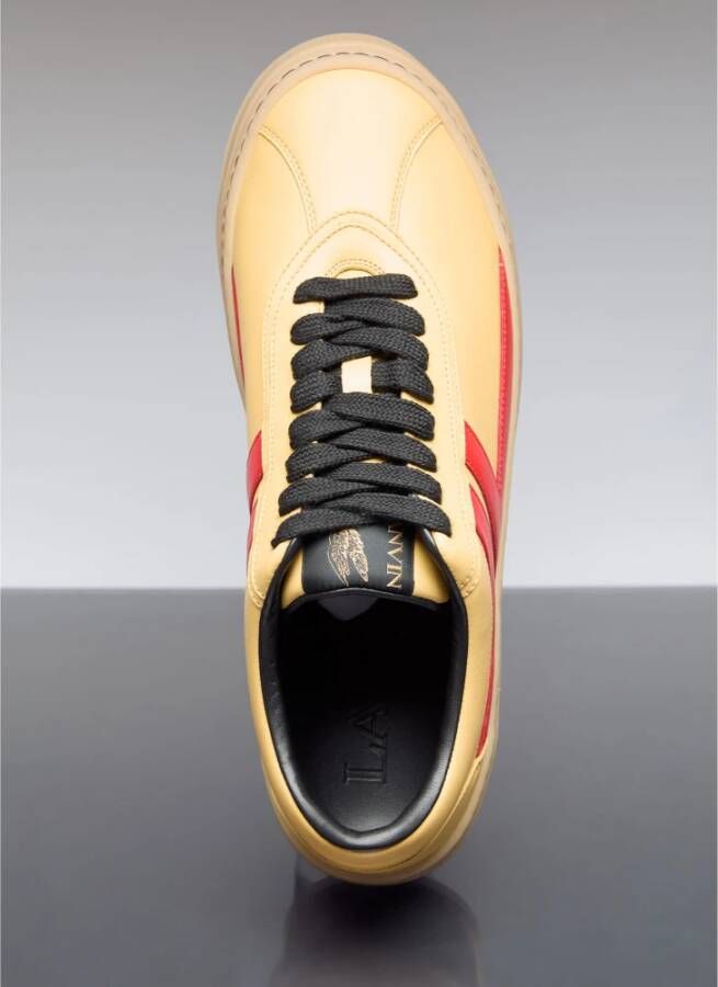 Lanvin Leren Sneakers met Contrastpanelen Yellow Heren