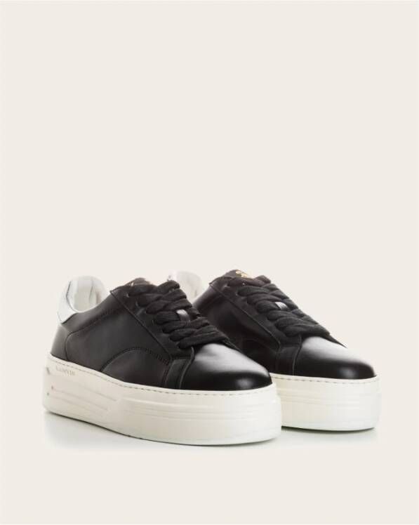 Lanvin Leren Sneakers met Katoenen Veters Black Heren