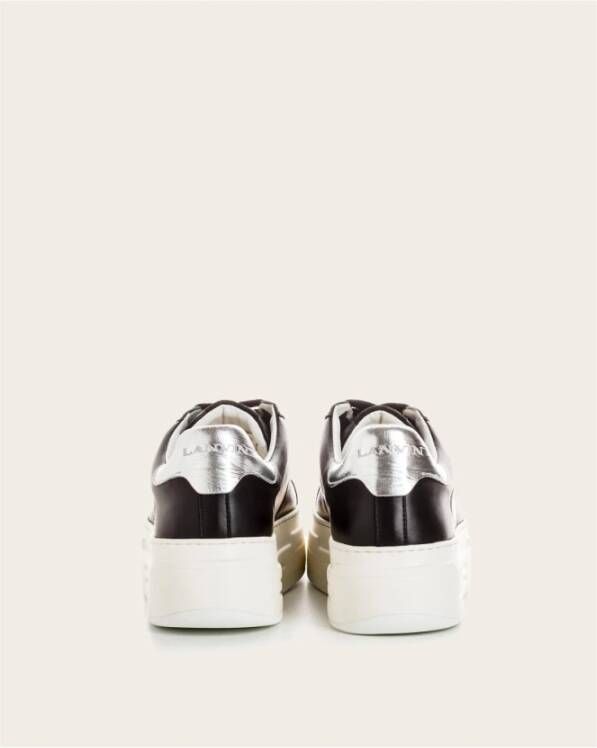 Lanvin Leren Sneakers met Katoenen Veters Black Heren