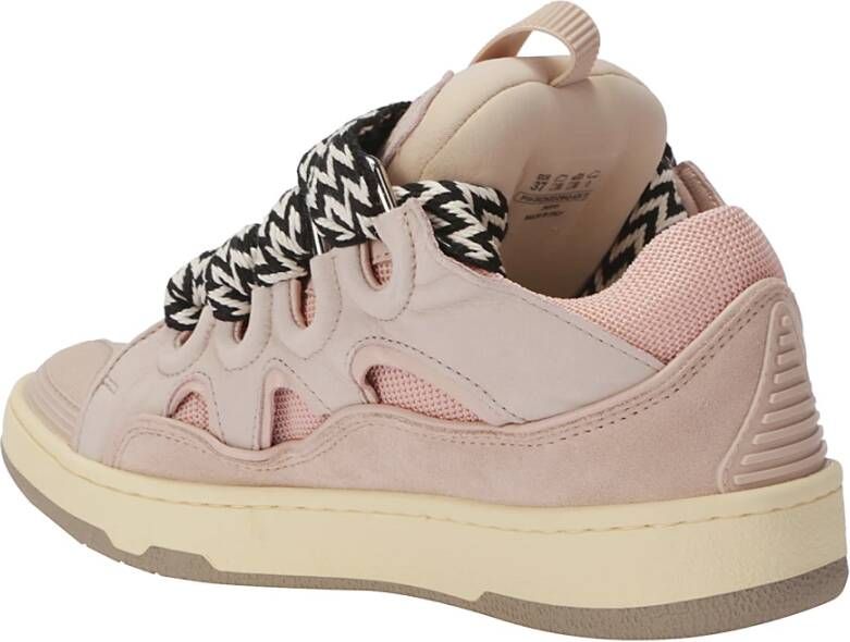 Lanvin Leren Sneakers met Maxi Tong Sluiting Pink Dames