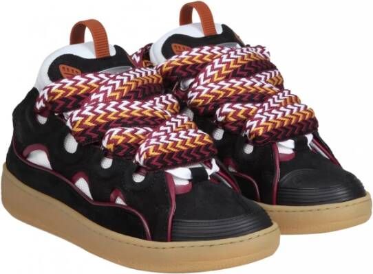 Lanvin Leren Sneakers Zwart Bordeaux Aw24 Black Dames