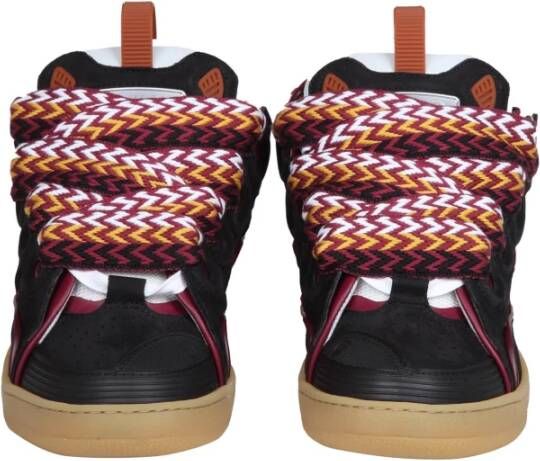 Lanvin Leren Sneakers Zwart Bordeaux Aw24 Black Dames