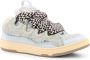 Lanvin Mesh Inzet Leren Sneakers Blue Dames - Thumbnail 2