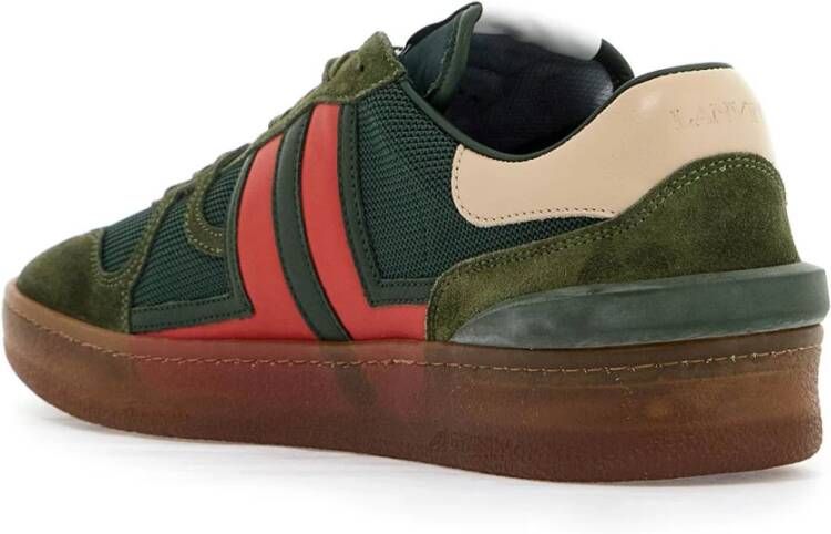 Lanvin Mesh Sneakers met Color Block Design Green Heren