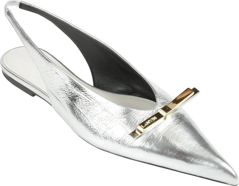 Lanvin Metallic Bow Slingback Schoenen Gray Dames