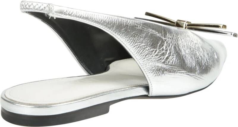 Lanvin Metallic Bow Slingback Schoenen Gray Dames