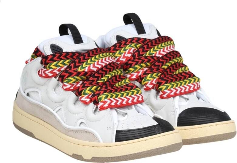 Lanvin Multicolor Veters Leren Sneakers White Heren