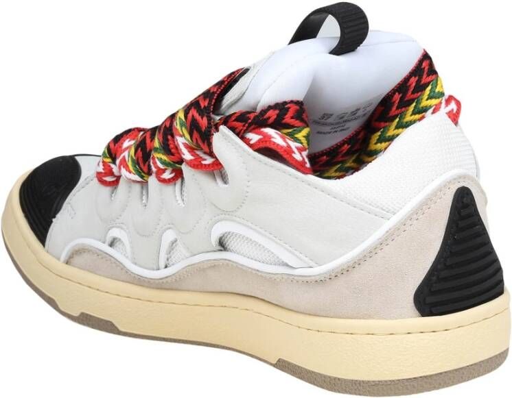 Lanvin Multicolor Veters Leren Sneakers White Heren