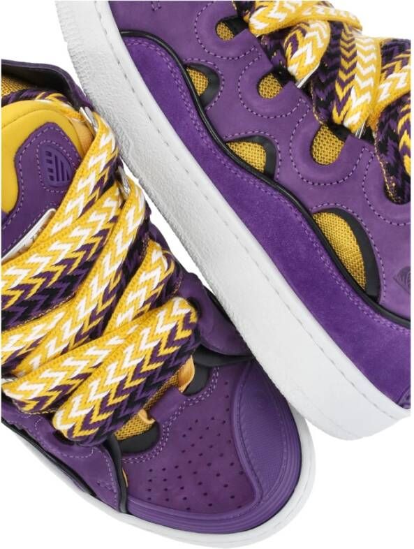 Lanvin Paarse Leren Sneakers met Logo Detail Purple Dames