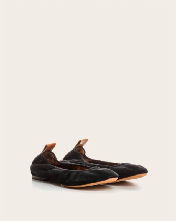 Lanvin Platte Leren Ballerina Schoenen Black Dames