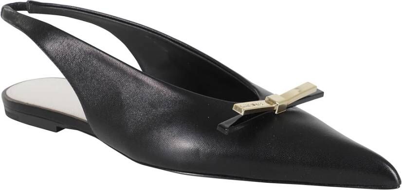 Lanvin Platte Slingback Strik Sandalen Black Dames