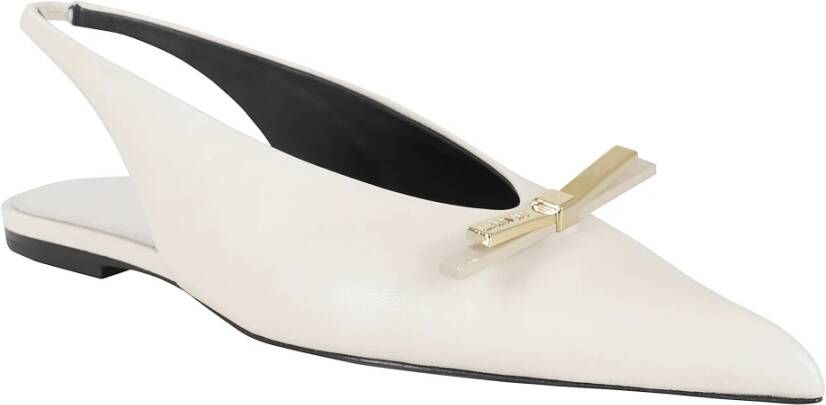 Lanvin Platte Slingback Strik Schoenen White Dames