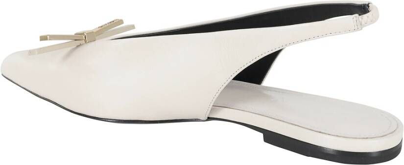 Lanvin Platte Slingback Strik Schoenen White Dames