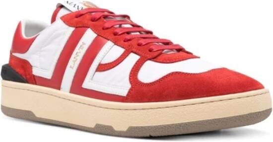 Lanvin Rood Wit Sneakers Multi-Panel Design Red Heren