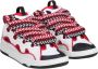 Lanvin Rood Wit Leren Sneakers Vetersluiting Multicolor Dames - Thumbnail 2