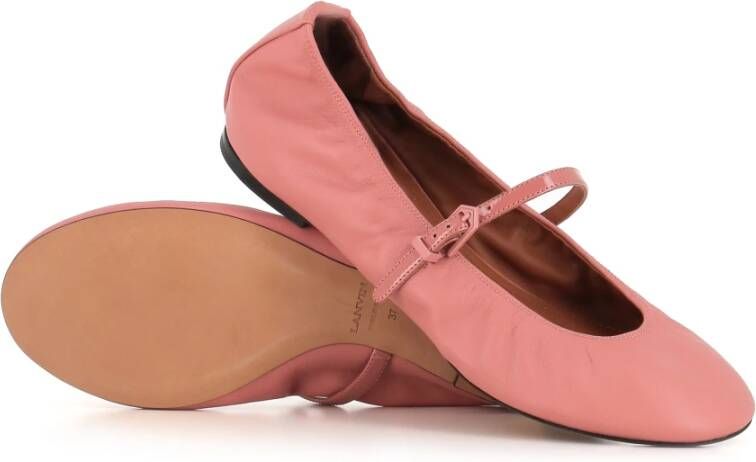 Lanvin Roze Leren Ballerina Schoenen Pink Dames