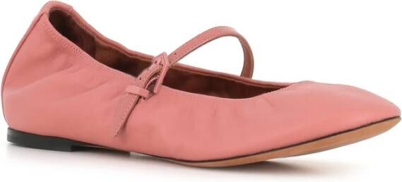 Lanvin Roze Leren Ballerina Schoenen Pink Dames