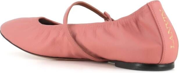 Lanvin Roze Leren Ballerina Schoenen Pink Dames